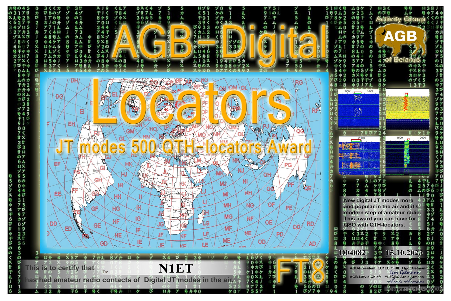 N1ET Locators FT8 500 AGB
