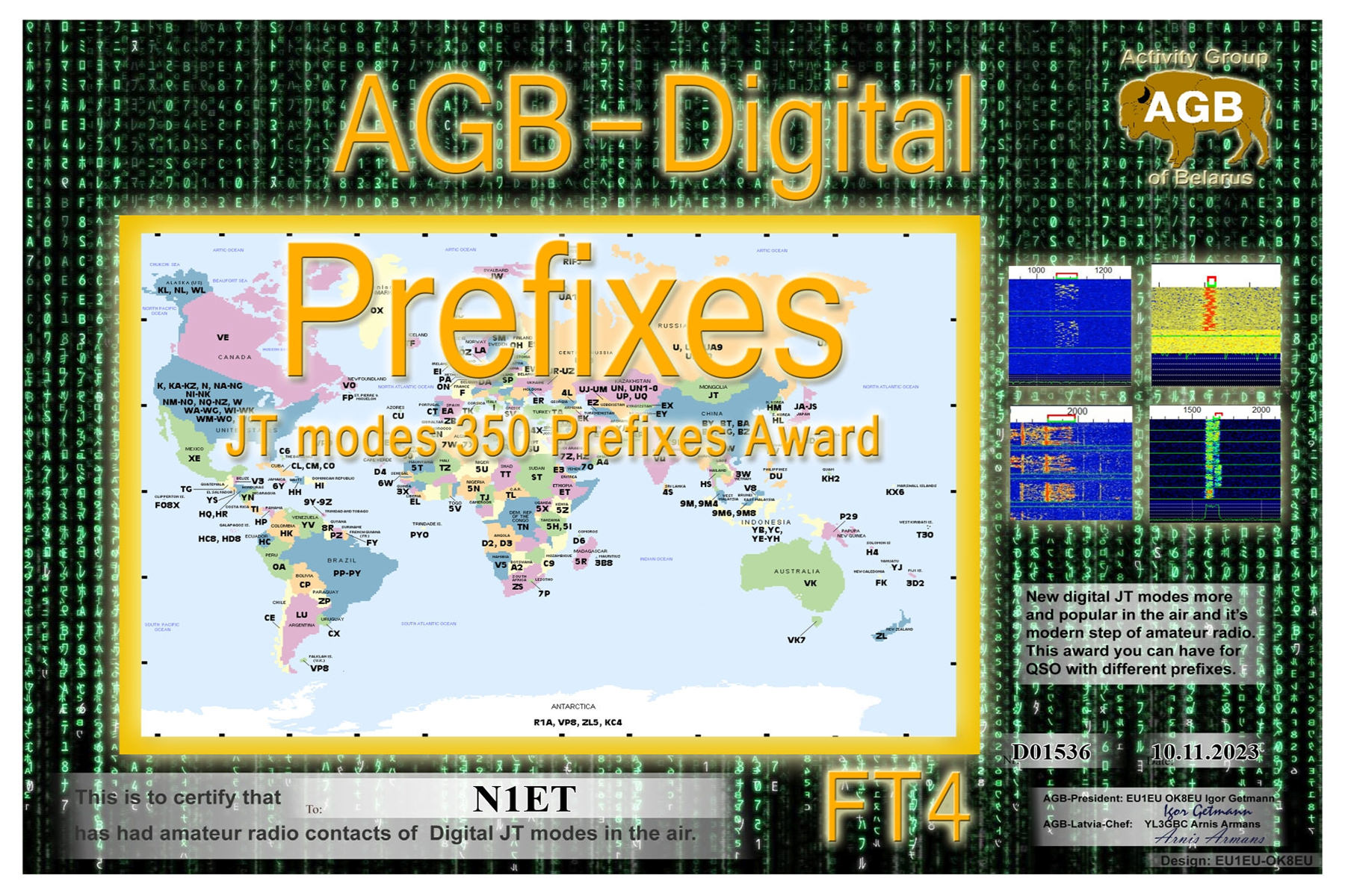 N1ET Prefixes FT4 350 AGB