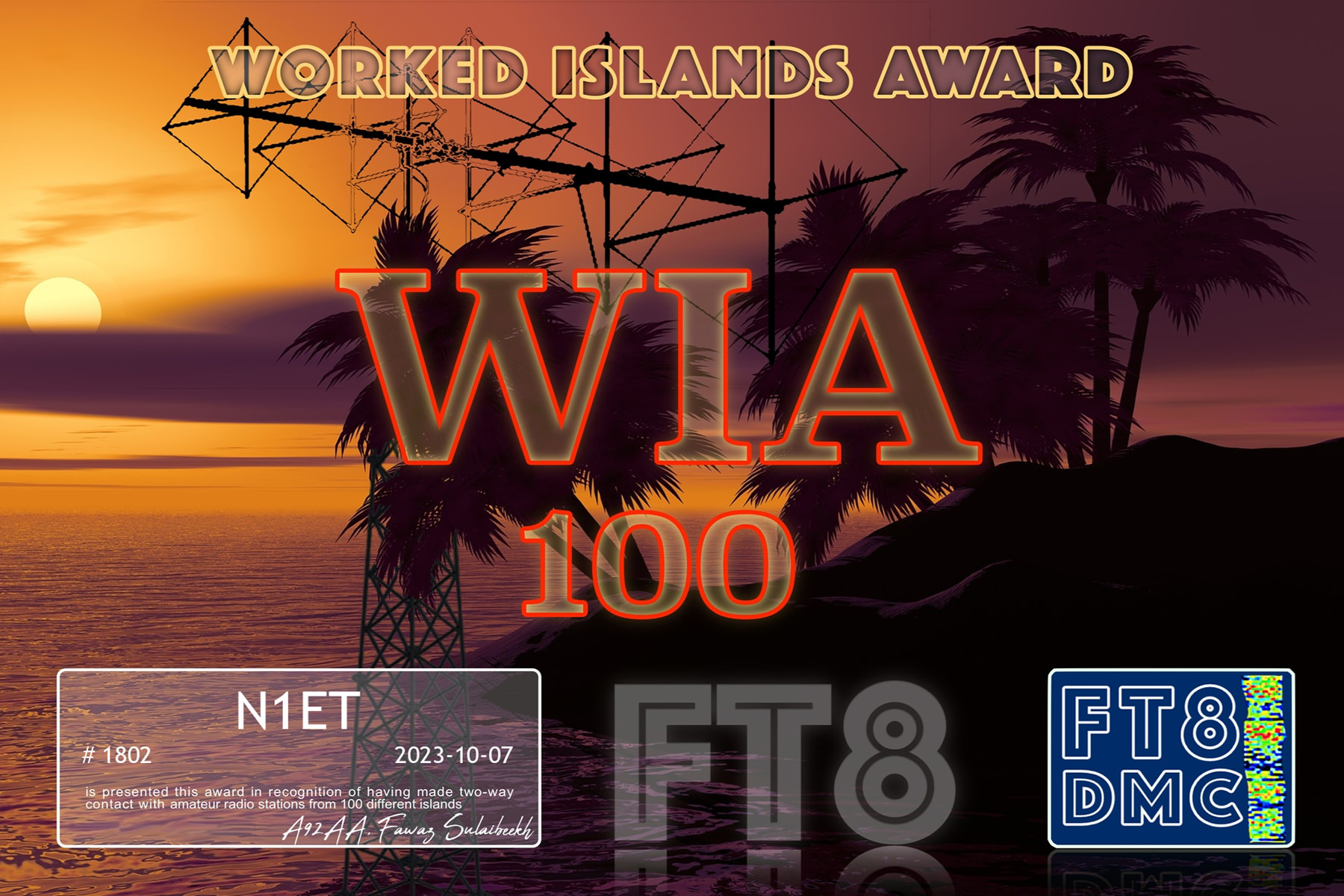 N1ET WIA 100 FT8DMC