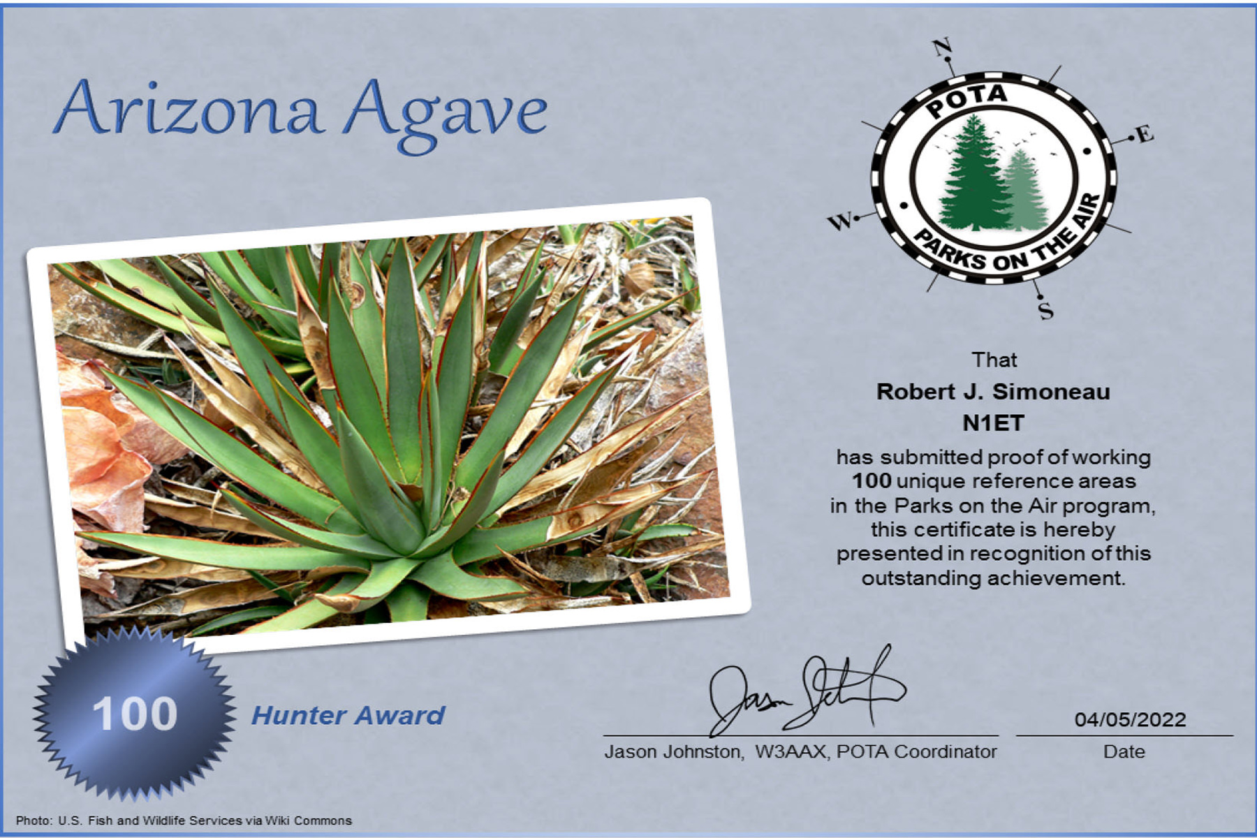 N1ET POTA Arizona Agave Hunter