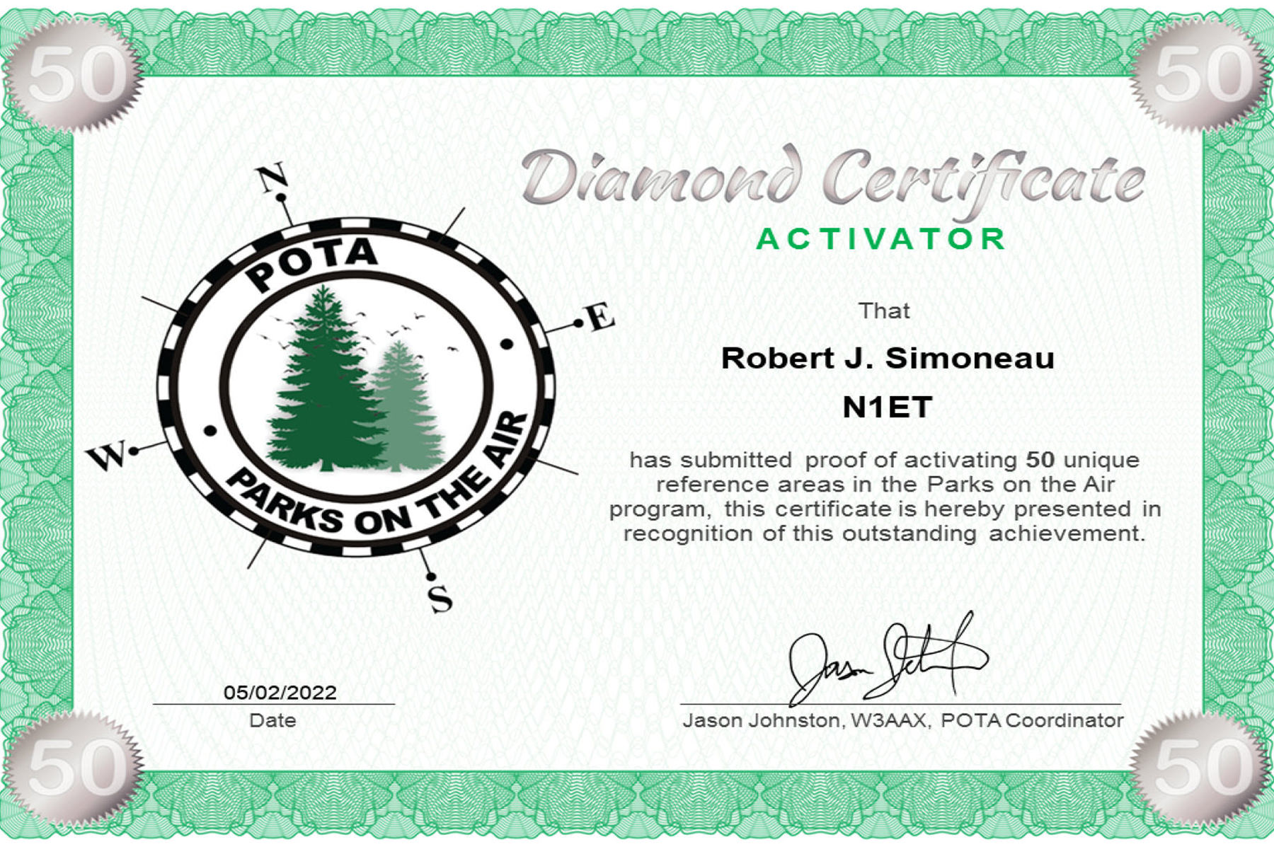N1ET POTA Diamond Activator