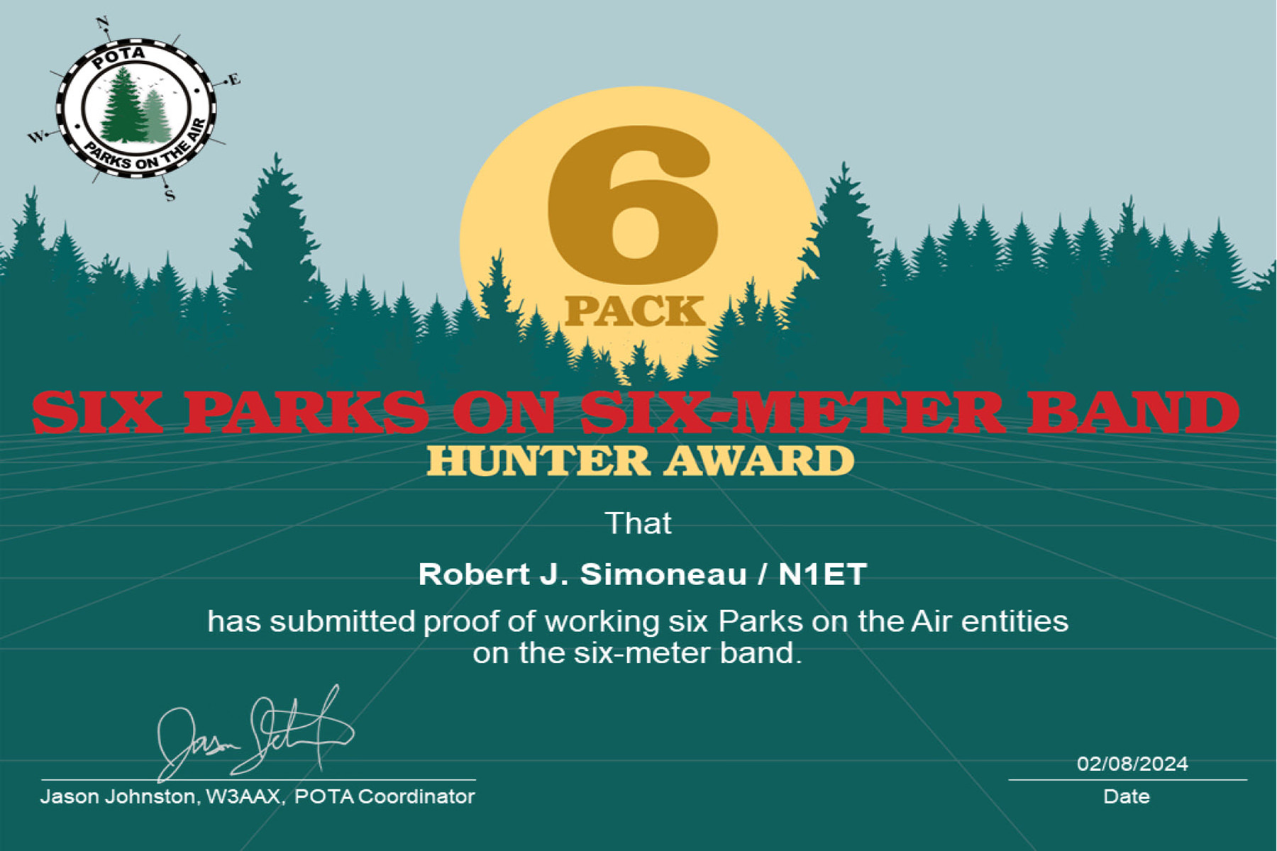 N1ET POTA Six Pack Hunter
