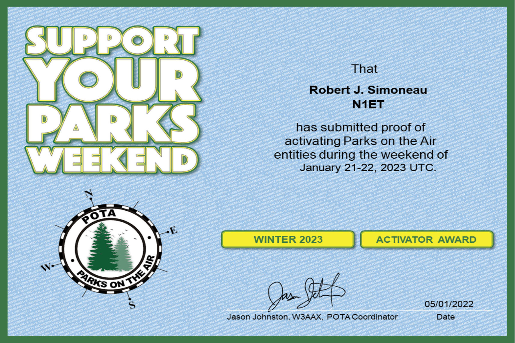 N1ET POTA Support Your Parks Activator (2)