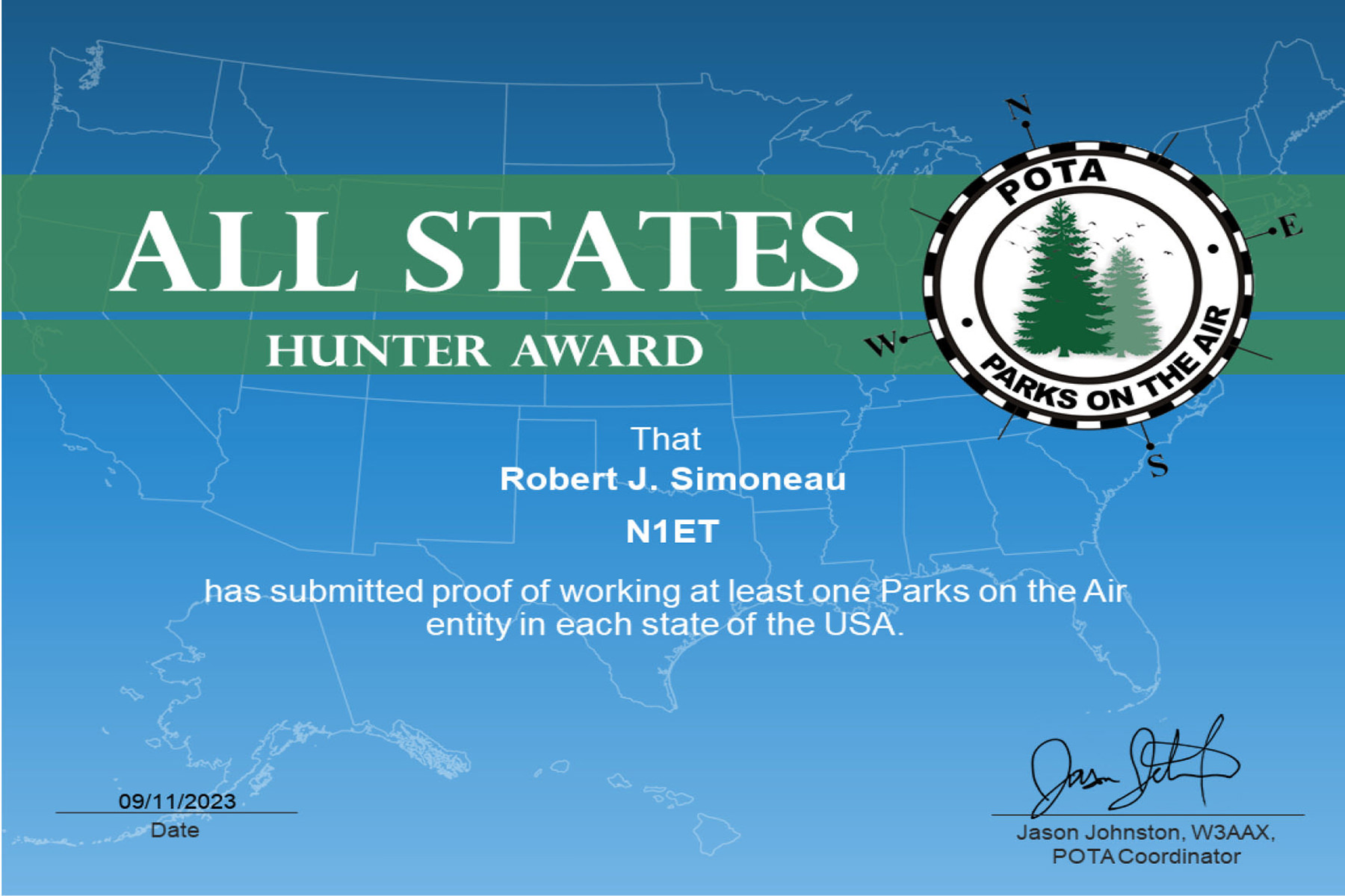 N1ET POTA Worked All States