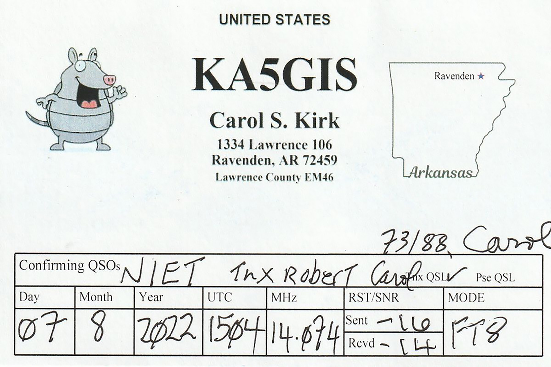 ka5gis 20220807 1504 20m ft8 paper